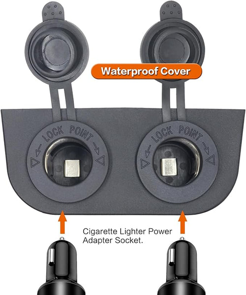 12-24 V Multifunctional 2 Hole Tent Type Car Modification Dual Cigarette Lighter Splitter Power Sockets Female Power Outlet Adapter for Portable Auto Electronic Devices
