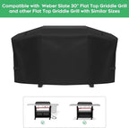 Grill Cover fit for Weber Slate 30" Rust-Resistant Griddle, Heavy-Duty 600D Waterproof Cover for 3400119 Weber Slate 30 inch Flat Top Griddle Grill Cover