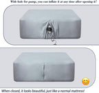 Air Mattress Sheet Set for 16-24 Inch Air Beds Queen Size,Deep Pocket Fitted Sheet with Inflation Opening,Soft & Breathable, for Guests, Camping, RVs, Includes Pillowcase Flat Sheet Fitted Sheet,Gray