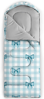 Colorful Bow Sleeping Bag, 3 Season Warm Cool Weather, Hand Drawn Bow Camping Sleeping Bag for Adult, Cute Bowknot Camping Backpacking for Outdoor Traveling Hiking Hunting Gear Equipment