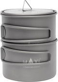 Maxi Titanium 750ml Pot and 420ml Bowl Combo Set, Grade 1 Titanium Stackable Camping Cookware, Ultralight Backpacking Pot Set