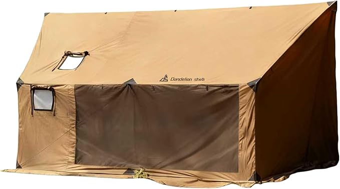 Hammock Hot Tent with Stove Jack and Double-Sided mesh Windows - Spacious, Versatile Wall Tent with Snow Skirt(No Poles)-Waterproof & Windproof, Ideal for Camping, Backpacking, Hiking