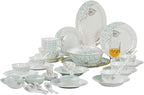 Milky White Porcelain Tableware Set Home Simplicity Combination Tableware Set of Bowls Dessert Plates Soup Plates Dinner Plates 58 Piece Set