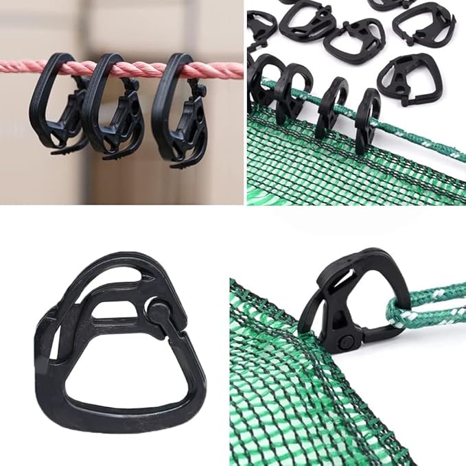 100pcs Shade Cloth Plastic Clips Hooks, Reusable Lock Grip for Sunshade Net, Windproof Garden Buckle Clip for Tent Shelters Fixing, Greenhouse Film, Awning Canopy, Anti Bird Netting Clamps
