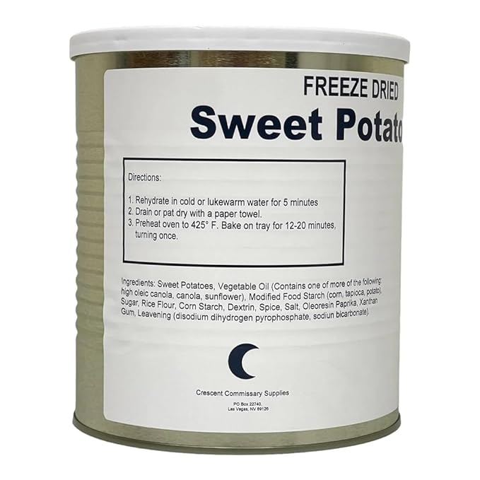 Military Surplus Freeze-Dried Sweet Potato Fries 16 Oz Long-Term Storage Survival Food, Perfect for Emergency Preparedness & Camping | Pantry Staples 25+ Year Shelf Life Made in USA Pack of 1