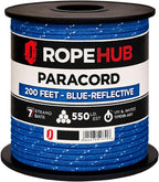 RopeHub 550 Paracord – 7 Strand Core Nylon Parachute Cord, 550 lb Test – Durable Utility Cord for Camping, Survival, DIY, Gear, Tents, Tarps – Multiple Colors & Lengths
