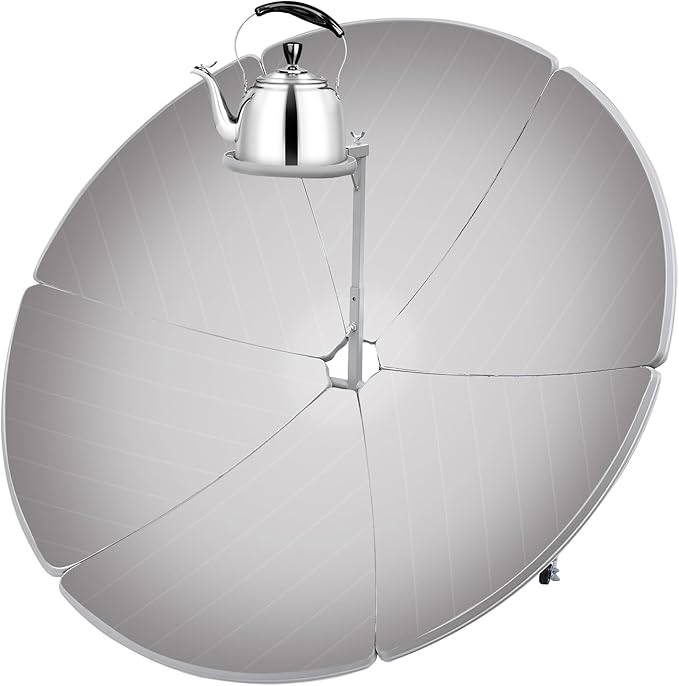 1800W Parabolic Solar Cooker High Efficiency Sun Oven 700-1000°C Outdoor Camping