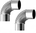 2PCS 2.36 Inch 90 Degree Stainless Steel Chimney Elbow for Outdoor Wood Stove, Camping Stove Accessories