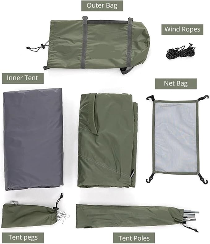 2-3 Person 4-Season Backpacking Tent – Double-Layer Waterproof with Winter Skirt for Camping Hiking Survival