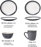GaRcan Plate and Bowl Set Round Dinnerware Set, 16 Piece Porcelain Dinnerware Sets, Ceramica Dishes Dinner Sets, Modern Tableware with Dinner Plates