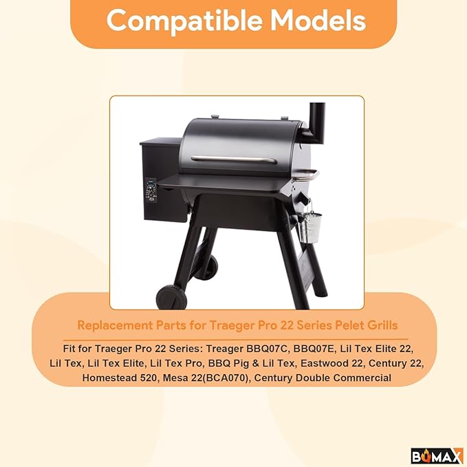 BQMAX Drip Pan Heat Baffle with 6 Pack Drip Tray Liners Replacement Parts for Traeger Pro 22 Series Pellet Smoker Grills, Lil Tex Elite 22, Lil Tex, Lil Tex Elite, Traeger BAC012, BCA070, BAC507