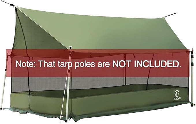 REDCAMP Large Hammock Hot Tent with Stove Jack, Waterproof & Windproof Winter Wall Tent with Snow Skirt, Ultralight 4 Season Tents for Camping, Hiking, Bushcraft, Backpacking, Hunting