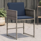 Patio Chairs with Cushions 4 pcs Gray Poly Rattan Dinning Chairs Camping Chair Patio Chairs Outdoor Chairs for Bedroom Patio Dining Outdoor