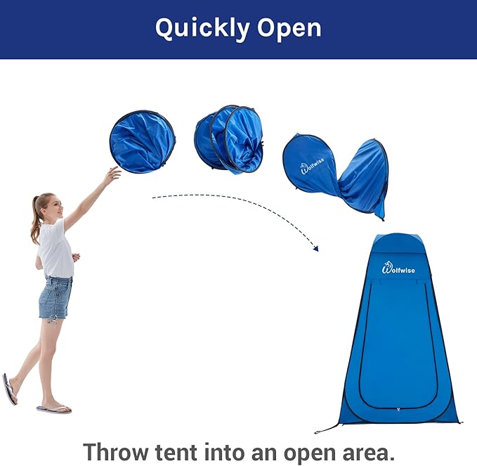 WolfWise Pop Up Changing Tent for Beach, Camping Portable Shower Tents, Outdoor Privacy Bathroom, Change Dressing Clothes Tent Pop Up Instant for Camp, Toilet, 6.2ft/6.6ft/6.9ft High