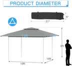 ECOTOUGE 13×13 Canopy Tent Instant Shelter Canopy with Carrying Roller Bag, Outdoor Party Gazebo with Waterproof and UV Resistant for Parties, Camping, Picnic (Dark Grey)
