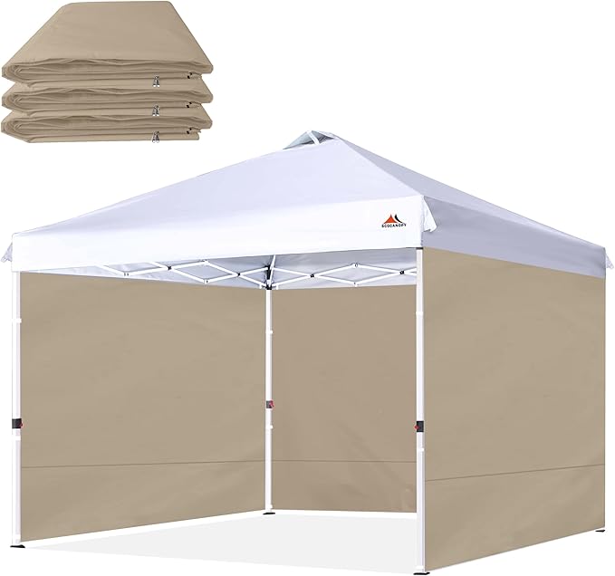 SCOCANOPY SideWall for 12x12ft Canopy Frame, 3 Pack SunWalls Only, (Khaki)