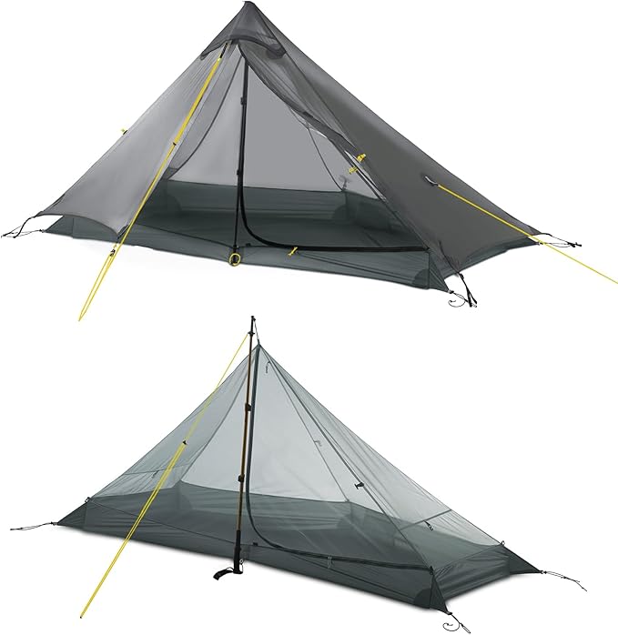 LANSHAN Ultralight Tent 3-Season Backpacking Tent for 1-Person or 2-Person Camping, Trekking, Kayaking, Climbing, Hiking