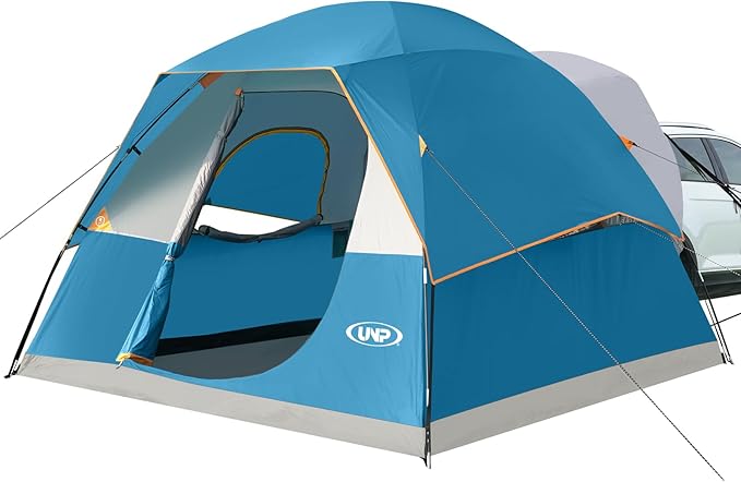 UNP SUV Dome Tent for Camping, Outdoor 6 Person Car Camping Tent, Easy Set Up SUV Tailgate Tent with Rainfly 10' x 10' Vehicle Camping Tent | for Camping, Outdoor, Car Camping Tent, Easy Set Up, SUV Tailgate Tent, with Rainfly