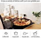 Korean BBQ C IH Griddle Grill Pan, Nonstick Coating, All Stove(Gas, Electric & Induction), Indoor Outdoor Griddle (16 IN)