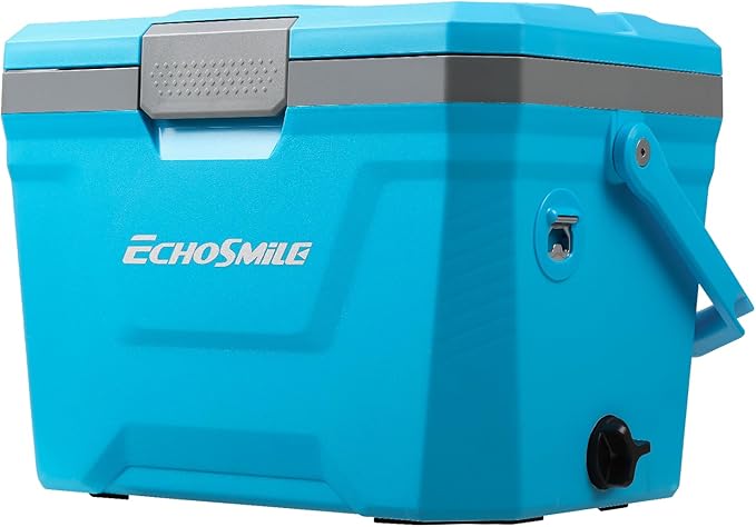 EchoSmile Insulated Portable Cooler 20L/21qt, Outdoor Hard Cooler Ice Chest Box for Camping, Drink, Beach, Fishing and Boating