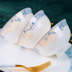 Tableware Set,60 Piece Bone China Tableware Sets Food Bowl Sushi Dishes Ramen Plates Dinner Set Utensils for Accessories