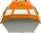 OutdoorMaster Beach Tent Sun Shelter for 3-4 Person, Pop Up Beach Tent Easy Setup with Sandbags, Portable Sun Shade Canopy with Carrying Bag for Beach & Outdoor, UPF50+ UV Protection, Family Size