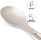 Sea to Summit Detour Stainless Steel Camp Cutlery Set, 1-Person (Knife, Fork, Spoon w/Silicone Keeper)
