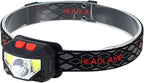 Headlamp Rechargeable, Super Bright Motion Sensor LED Head Lamp Flashlight, 8 Modes for Camping & Hiking Gear Essentials, IP65 Waterproof Headlight, Red Light for Emergency Safety, USB Cable Included