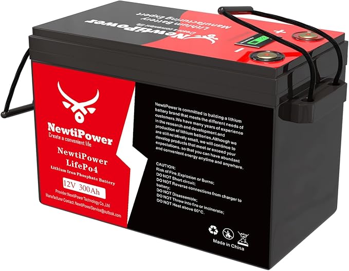 12V 300Ah LiFePO4 Battery Small Size, 3840Wh Lithium Battery with 200A BMS, Up to 10000+ Rechargeable Cycles, Perfect for RV Camping, Trolling Motor, Solar Power Storage