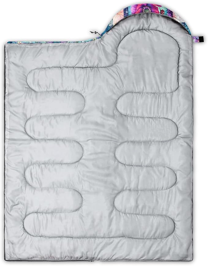 QOOMO Camping Sleeping Bags,3 Season Warm & Cool Weather,Lightweight,Waterproof Sleeping Bags for Adults & Kids,Traveling,and Outdoors,Camping Gear Equipment