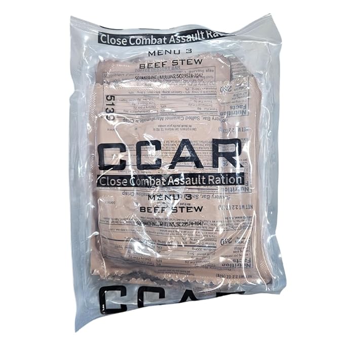 Authentic USGI Close Combat Assault Ration [CCAR] 24 hour MRE - Genuine US Military Meal (Menu 3)