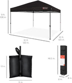 Best Choice Products 10x10ft Pop Up Canopy Tent, Outdoor Shade, 1 Person 1 Minute Set Up, Carry Case, 4 Weight Bags - Black