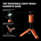 Camping Light Telescopic, Collapsible Magnetic Camping Lantern with 12000mAh Battery, Telescoping IPX6/IPX7 Waterproof Flashlights, Camping Lamp for Emergency, Camping
