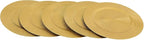 DYRABREST 100 Pcs Gold Charger Plates, 13 Inch Bulk Round Charger Plates Plastic Wedding Dinner Elegant Reusable for Table Setting Wedding Party Event Tabletop Setting Decor (Gold)
