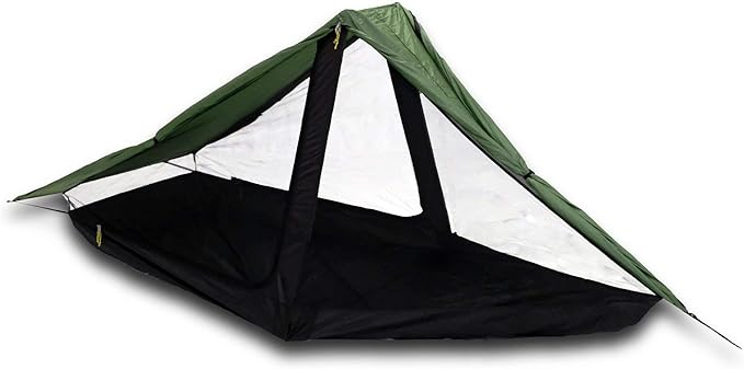 Six Moon Designs Skyscape Scout Green 1 Person Ultralight Tent. 38 oz. Affordable Backpacking, Hiking Tent. Polyurethane Coated 190T Polyester. Trekking Pole Setup. Great 1st Ultralight Camping Tent.