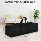 46 x 12.5 x 12.5 Inch, 120 L Extra Large Duffle Bag Camping Tent Storage Bag Heavy Duty Waterproof Sports Equipment Carrying Case for Tent Pole Travel Canopy Hammock Tripod Fishing Outdoor