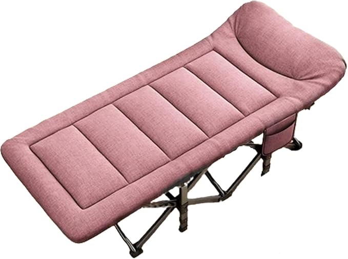 Folding Camping Cot,Camping Cot for Adults, Portable Folding Cot for Sleeping Lightweight Tent Cot with Storage Backpack Supports 160kg(Pinks)