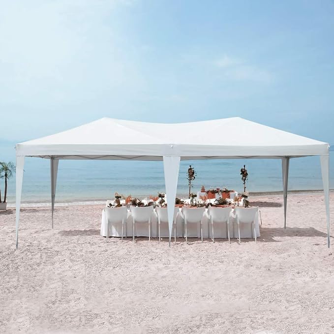 Quictent 10x20 Pop up Canopy Without Sidewalls Easy up Canopy Tent Instant Shelter with Windows for Outdoor Event Party