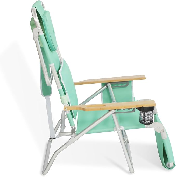 Ostrich Deluxe Padded 3-N-1 Lightweight Portable Adjustable Outdoor Folding Chair for Lawn Beach Lake Camping Lounge with Footrest, Teal (3 Pack)