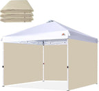 SCOCANOPY SunWall for 10x10 Pop Up Canopy Frame, 3 Pack SideWall Only (Light Khaki)