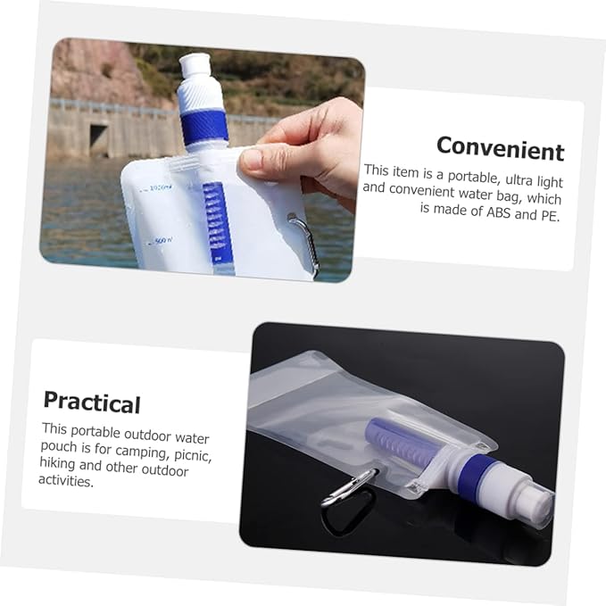 Totority Folding Water Pouch Portable Daily Use Water Container for Hiking Camping Outdoor Activities Compact Leak Design for Convenient Hydration Storage