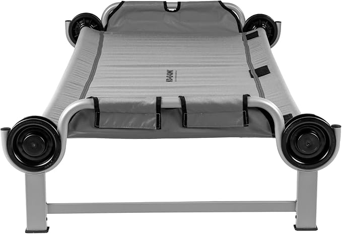 Disc-O-Bed Youth Single Camping Cot Kid-O-Bed, Portable Sleeping Cot for Kids with Included Carry Bag, Indoor and Outdoor Use, Grey