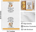2Pcs Funny Dog Kitchen Towels 24x14 Inch, Cute English Bulldog Waffle Weave Dish Towels for Kitchen Home, White Absorbent Microfiber Hand Tea Towel, English Bulldog Gifts for Women Dog Lovers