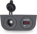 12/24V Multi-Functional 2-Hole Tent Panel Car Conversion Socket Cigarette Lighter Power Adapter+Digital Voltmeter Waterproof Socket Combination for Car Boat RV