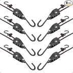 1/4" Ratchet Tie Down Straps: 8 Pack of Adjustable Rope Hangers - Garage Accessories for Quick Hanging