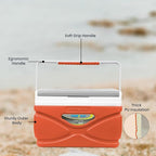Picnic Cooler – 4.5 Liter Hard Cooler – Coolbox Keeps Contents Cool for 48 Hours – BPA Free Outdoor Cooler – Portable Cooler for Picnics, Grill, Camping (Orange)