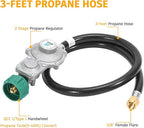 GasSaf 3FT 2 Stage Propane Regulator Hose, Propane Regulator with Hose for Dual Fuel Generator, RV Appliance, Gas Stove and More, 3/8 Female Flare Nut