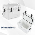 Goplus Hard Cooler, Insulated Ice Chest w/Portable Handles, Cup Holders, Ruler, Bottle Opener, 6 Day Ice Retention for Drink, Beverage, Camping, Fishing, Beach