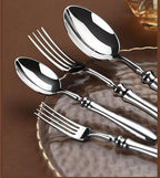 Silverware Flatware Cutlery Set， 5/20/30/40 Pieces 304 Stainless Steel Knives and Forks， High-end Steakhouse Dining Knives， Forks and Spoons， Restaurant Home，Silver-6Set-30Pcs