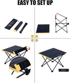 iClimb Ultralight Compact Camping Folding Table with Carry Bag (Green - L)